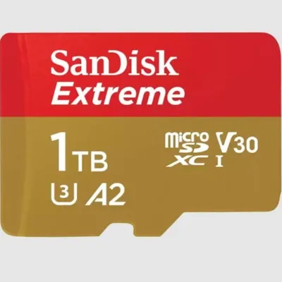 KARTA PAMIĘCI SANDISK EXTREME microSDXC 1 TB 190/130 MB/s A2 C10 V30 UHS-I U3