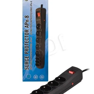 Listwa przeciwprzepięciowa Activejet APN-8g/5m-BK (3 x Typ C, 5 x UTE; 10 A; 5m; kolor czarny)