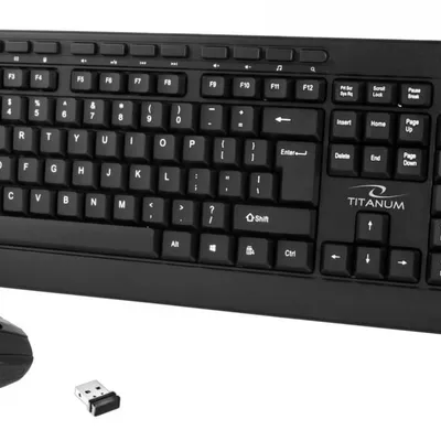 Zestaw klawiatura + mysz TITANUM AKRON TK109 (USB 2.0; kolor czarny; optyczna; 1600 DPI)