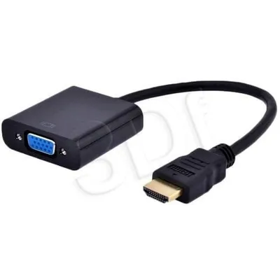 Adapter GEMBIRD A-HDMI-VGA-03 (HDMI M - D-Sub (VGA) F; 0,15m; kolor czarny)
