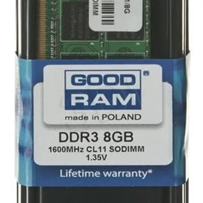 Pamięć GoodRam GR1600S3V64L11/8G (DDR3 SO-DIMM; 1 x 8 GB; 1600 MHz; CL11)