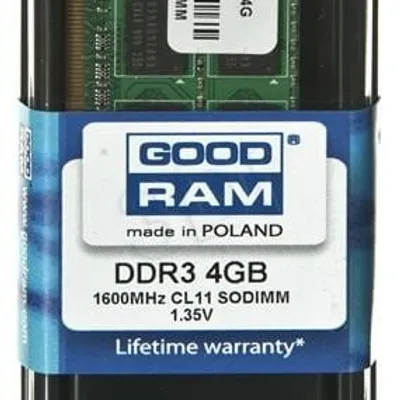 Pamięć GoodRam GR1600S3V64L11S/4G (DDR3 SO-DIMM; 1 x 4 GB; 1600 MHz; CL11)