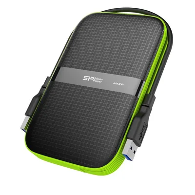 Dysk zewnętrzny HDD Silicon Power Armor A60 (2TB; 2.5"; USB 3.2; 5400 obr/min; Green-Black; SP020TBPHDA60S3K)