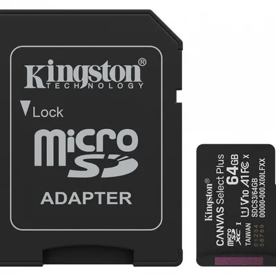 KINGSTON microSDXC 64GB Canvas Select Plus 3 + ADP