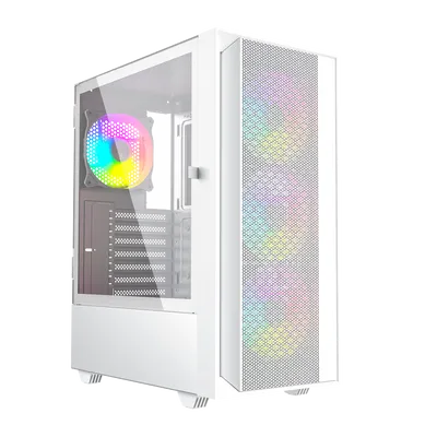 GEMBIRD OBUDOWA FORNAX 4000W MIDI-TOWER (2X USB 3.0, 1X USB 2.0, HD AUDIO, SZKLANY PANEL BOCZNY, PODŚWIETLENIE ARGB) BIAŁA