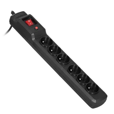 Listwa przeciwprzepięciowa Activejet COMBO 6gn/5m/cz (10A; 2300W) 5m; kolor czarny