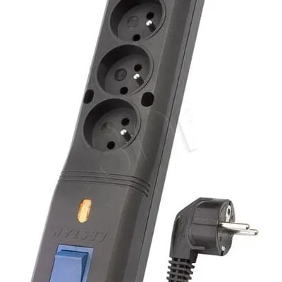 Listwa przeciwprzepięciowa Lestar LV 530W 1,5m (5 x VDE; 10 A; 1,5m; kolor czarny)
