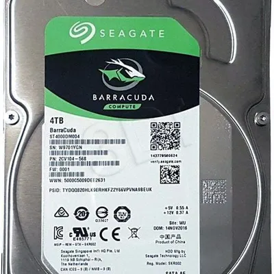 Dysk HDD Seagate Barracuda ST4000DM004 (4 TB ; 3.5"; 256 MB; 5400 obr/min)