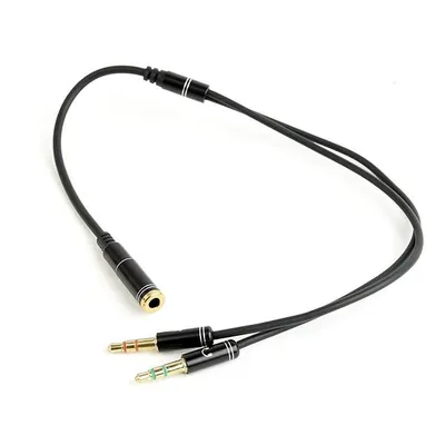 Kabel GEMBIRD CCA-418M (Mini Jack x2 M - 4-Pin, Jack stereo 3,5 mm F; 0,20m; kolor czarny)