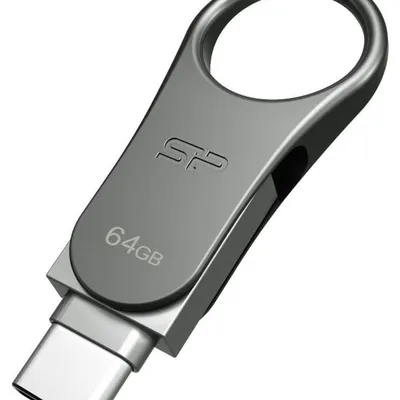 Pendrive Silicon Power Mobile C80 64GB Dual USB 3.1/Type-C Silver (SP064GBUC3C80V1S)