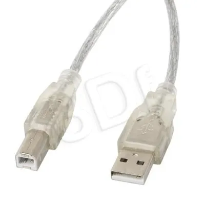 Kabel Lanberg CA-USBA-12CC-0030-TR (USB 2.0 M - USB 2.0 typu B M; 3m; kolor przeźroczysty)