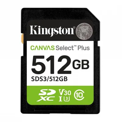 KINGSTON SDXC 512GB Canvas Select Plus Gen3 150MB/s