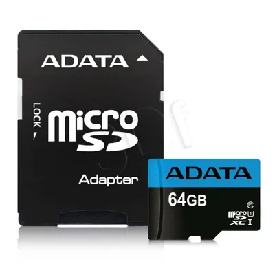 Karta pamięci ADATA PREMIER AUSDX64GUICL10A1-RA1 (64GB; Class 10; Adapter)