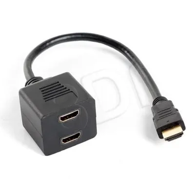 Splitter Lanberg AD-0019-BK (HDMI M - 2x HDMI F; 0,20m; kolor czarny)