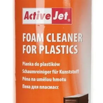 Activejet AOC-100 Pianka do plastiku, 400 ml. Pianka z aktywnymi cząsteczkami, usuwająca wszelkiego rodzaju zanieczyszczenia powierzchni wykonanych z