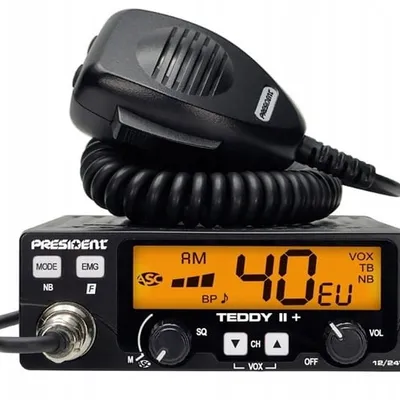 CB Radio PRESIDENT Teddy II+ 12/24V + ASC 7 kolorów AM/FM