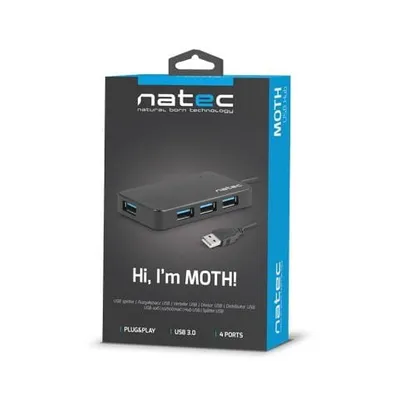 Hub NATEC Moth NHU-1342 (4x USB 3.0; kolor czarny)
