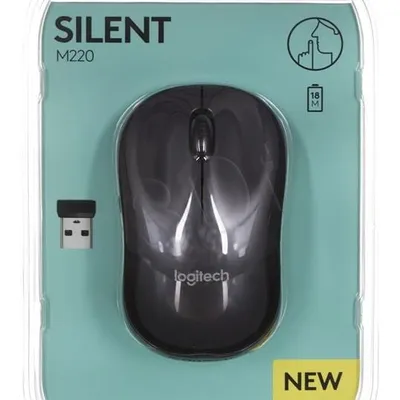 Mysz Logitech M220 Silent 910-004878 (optyczna; 1000 DPI; kolor czarny)