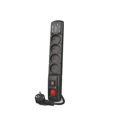 Listwa przeciwprzepięciowa Acar F4 USB A+C (szybka ładowarka) 3m ; czarny