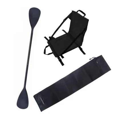 Zestaw Wiosło Kajakowe Składane John Paddle 225cm + Siedzisko Kajakowe John Paddle do Deski SUP Czarne + pokrowiec