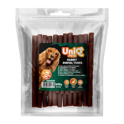 UNIQ PETS dog snacks 500g Rurki dentystyczne z królikiem