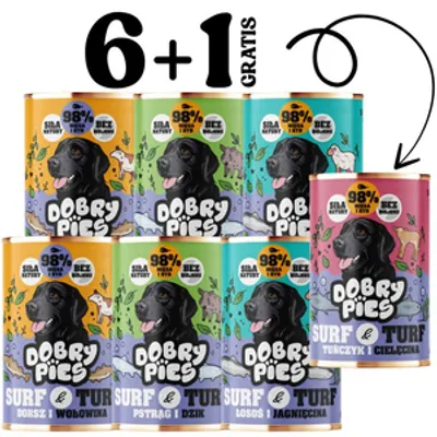 Dobry Pies mix smaków 6x400g + 400g GRATIS