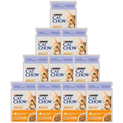 PURINA Cat Chow Adult Karma dla kotów z jagnięciną i zieloną fasolką w galaretce 10x85g