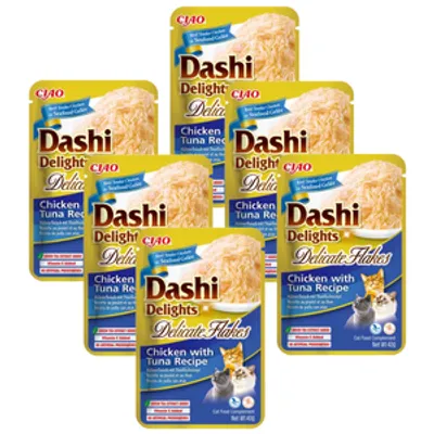 INABA Dashi Delights Delicate Flakes Chicken with Tuna Recipe 6x40g