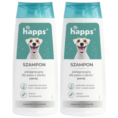 HAPPS - szampon pielęgnacyjny dla psów o sierści jasnej 200ml (2 opakowania)