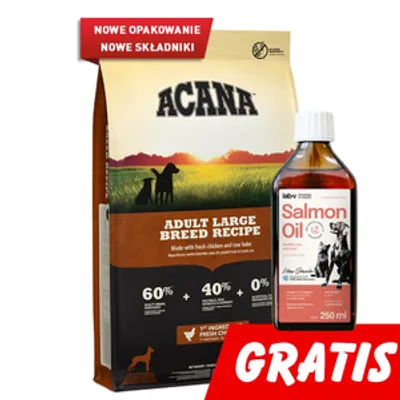 ACANA  Adult Large Breed 11,4kg + Lab-V Olej z Łososia Tłoczony Na Zimno Gratis