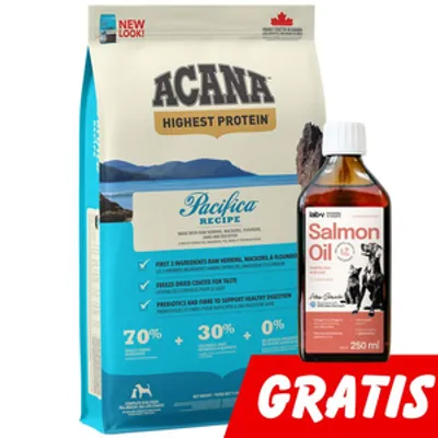ACANA REGIONALS Pacifica Dog 11,4kg + Lab-V Olej z Łososia Tłoczony Na Zimno Gratis