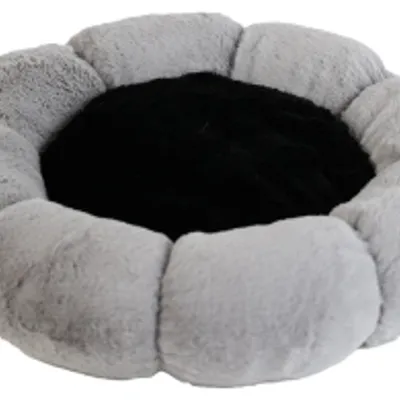 UNIQ PETS legowisko dla zwierząt okrągłe FLOWER szare L 56x56x9 cm