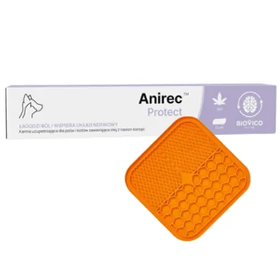 BIOVICO Anirec Protect 15ml pasta CBD olej konopny dla psa i kota 15ml +  Mata do lizania lick antystresowa, uspokajająca 15x15cm GRATIS!!