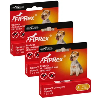Fiprex S, 75 mg/ml, roztwór do nakrapiania dla psów (3szt)