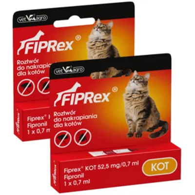Fiprex KOT, 52,5 mg/0,7 ml, roztwór do nakrapiania dla kotów (2szt)