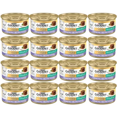 Purina Gourmet Gold Savoury Cake z jagnięciną i zieloną fasolką 48x85g