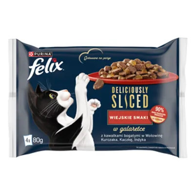 FELIX Deliciously Sliced Wiejskie Smaki Mokra karma dla kota 4x80g