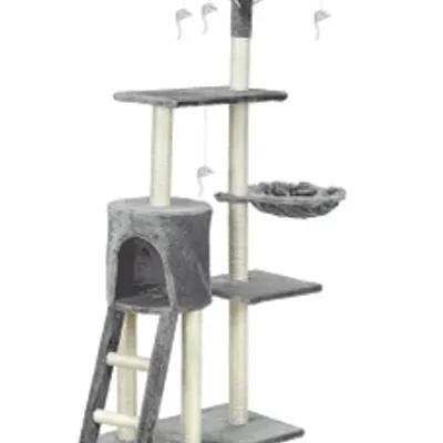 NUXIE® Drapak duży dla kota wieża legowisko domek z zabawkami 135cm xl