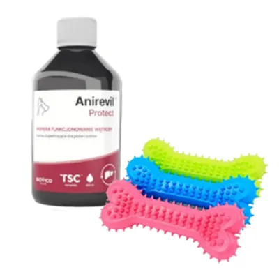 BIOVICO Anirevil Protect 250ml + NUXIE Zabawka gumowa dla psa - gryzak kość 14cm GRATIS!