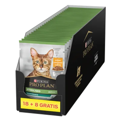 Purina Pro Plan Sterilised z kurczakiem dla kota 26x85g (18+8 GRATIS)