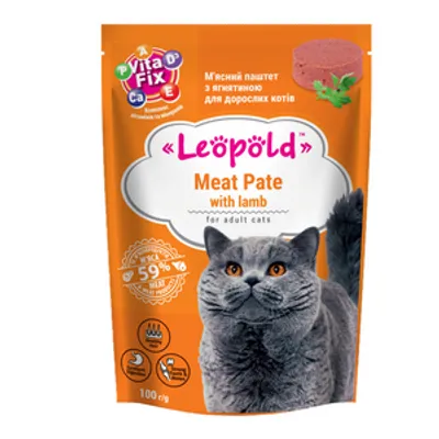Leopold Pasztet mięsny z jagnięciną dla kotów 100g
