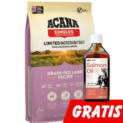 ACANA SINGLES Grass-Fed Lamb 11,4kg + Lab-V Olej z Łososia Tłoczony Na Zimno Gratis