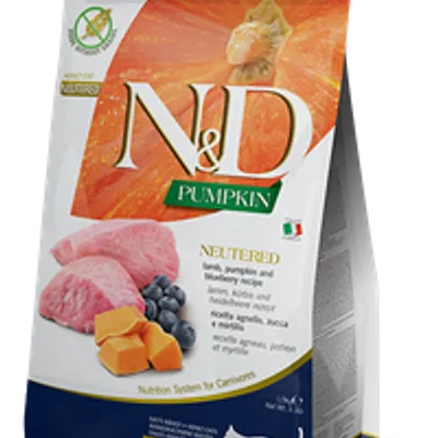 FARMINA N&D Pumpkin Feline Lamb & Blueberry Neutered Adult 300g