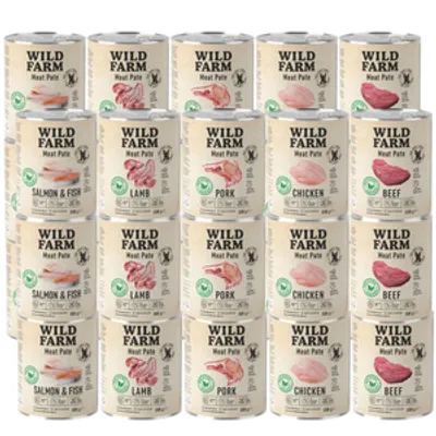 WILD FARM Pate Mix Smaków 30x800g bezglutenowa karma dla psa