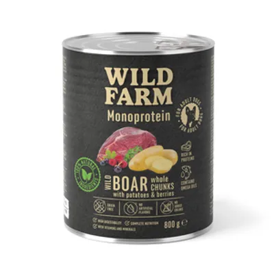 WILD FARM Monoprotein Wild Boar 800g hipoalergiczna karma dla psa