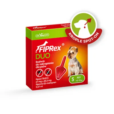 FIPREX DUO S 67 mg + 60,3 mg roztwór do nakrapiania dla psów