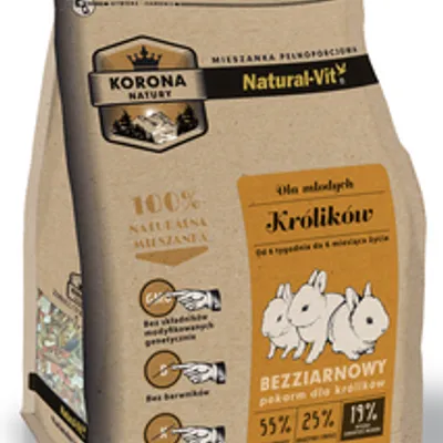 KORONA NATURY Natural-Vit pokarm dla królika junior 750g