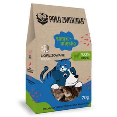 Paka Zwierzaka Przysmak liofilizowany Samo Mięsko KOZA 70g