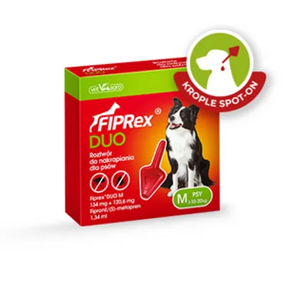 FIPREX DUO M 134 mg + 120,6 mg roztwór do nakrapiania dla psów