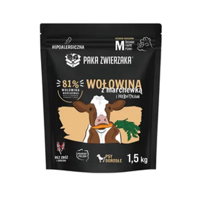 Paka Zwierzaka - Karma sucha SH Wołowina z marchewką "M" 1,5kg